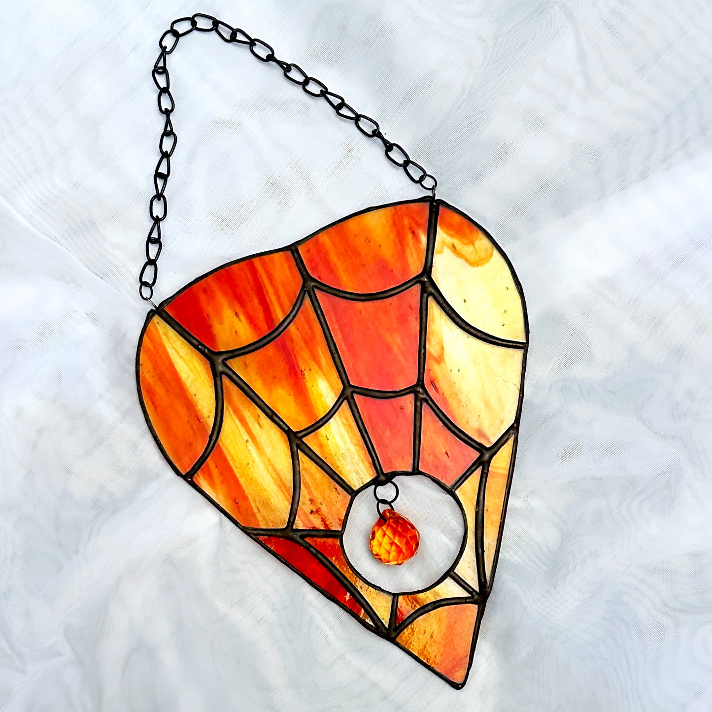 Orange Web Planchette Suncatcher