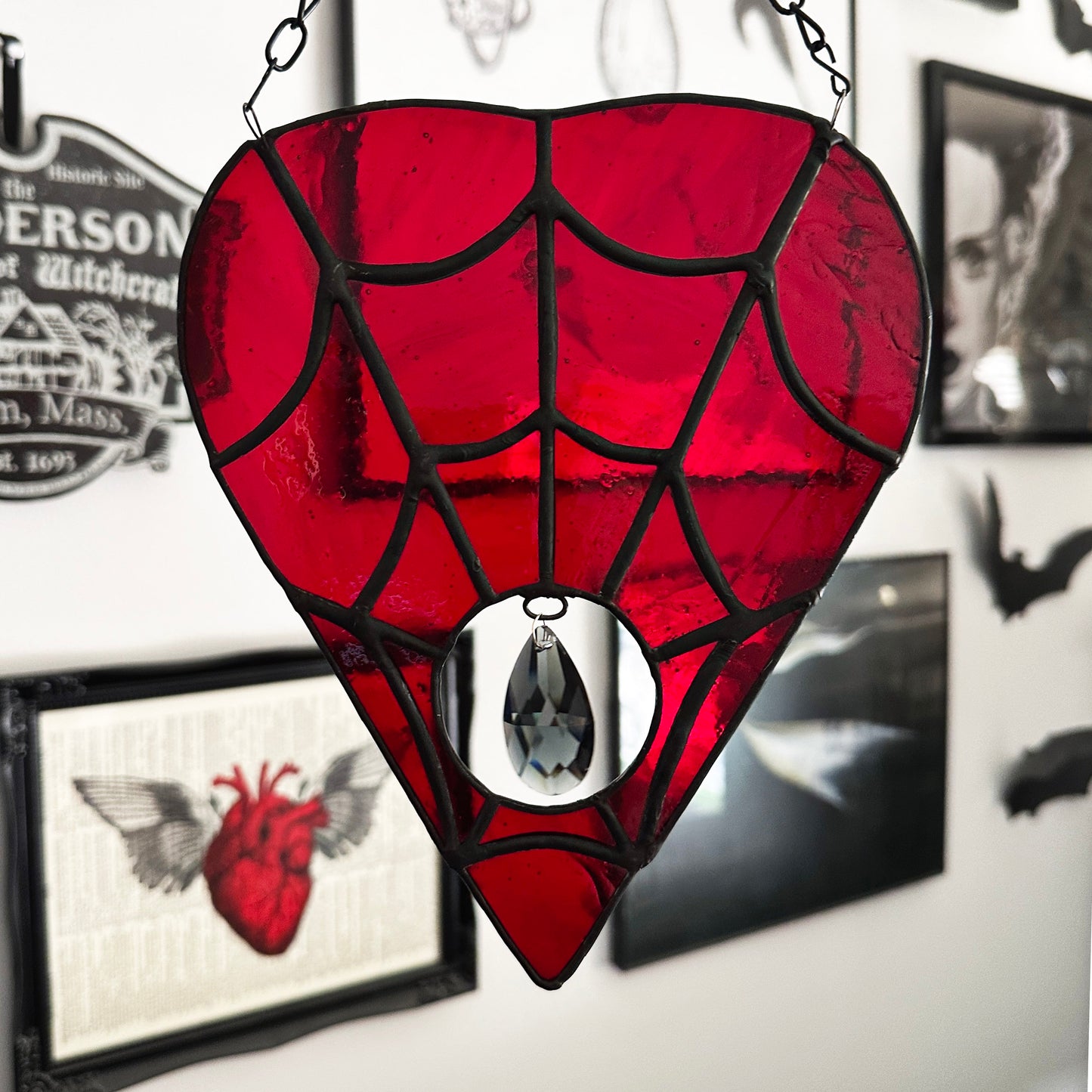 Red Web Planchette Suncatcher