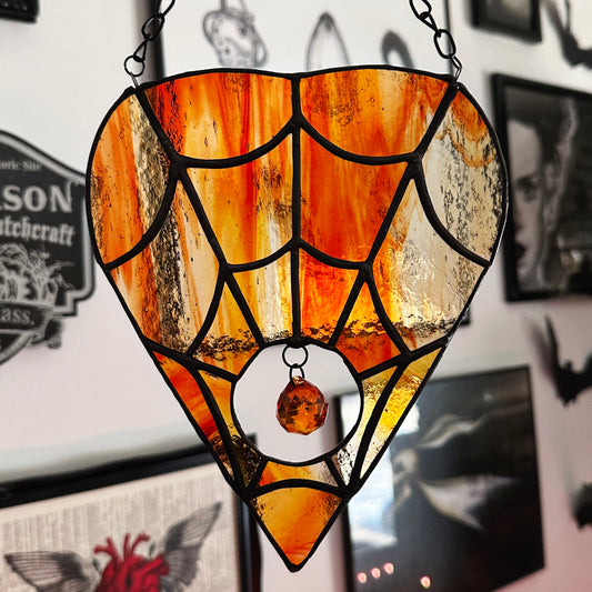 Orange Web Planchette Suncatcher