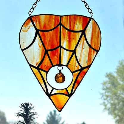 Orange Web Planchette Suncatcher